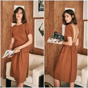 Sezane Odalie Dress in Mocha size 42 NWT